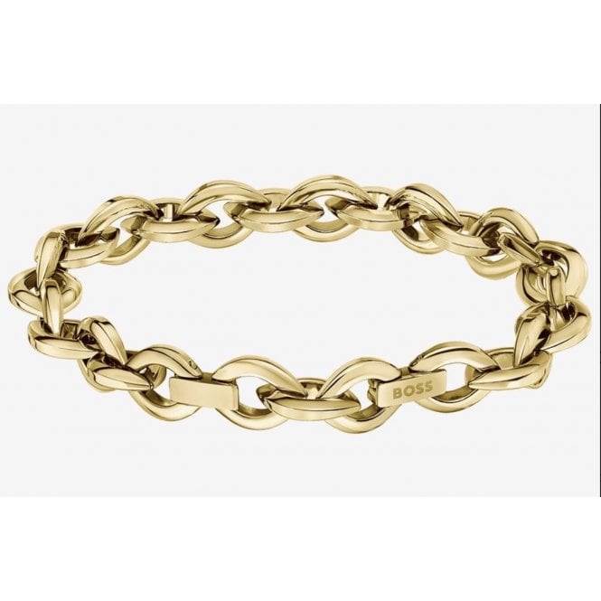 BOSS Fiora Gold Plated Oval Link Bracelet
