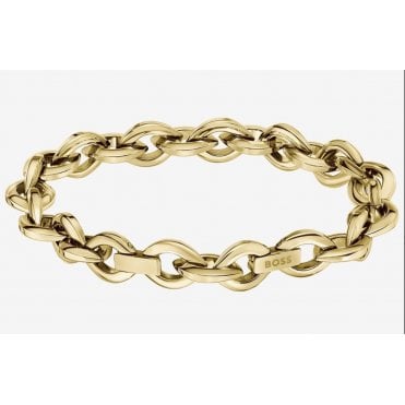 Fiora Gold Plated Oval Link Bracelet