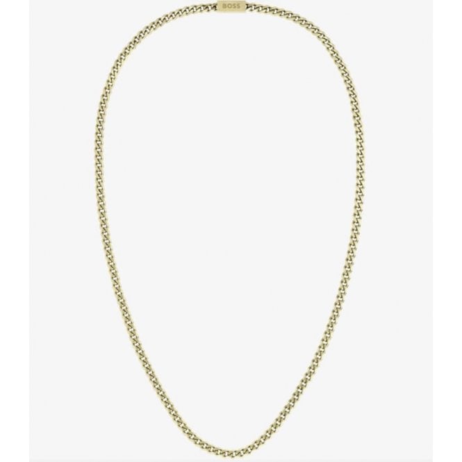 BOSS Gold Plated Curb Chain Necklace