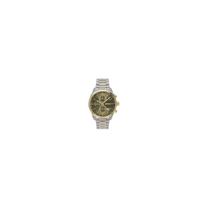 BOSS Grand Prix 44.5mm Green and Two-Tone Watch