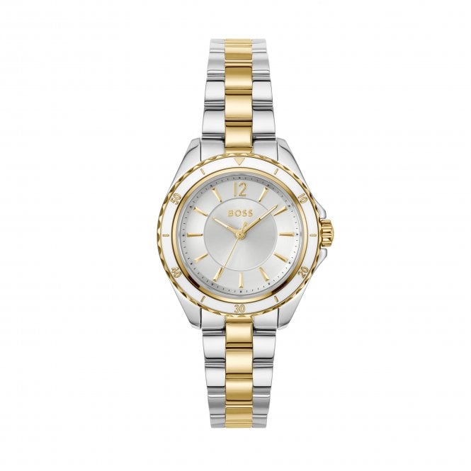 BOSS Ladies Sage Aqua Two Tone Stainless Steel and Gold IP Watch