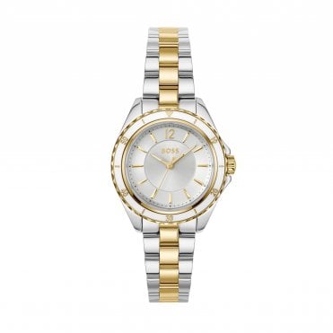 Ladies Sage Aqua Two Tone Stainless Steel and Gold IP Watch