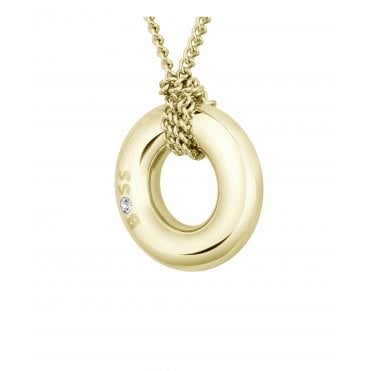 Live Yellow Gold-Tone Plated Circle Pendant