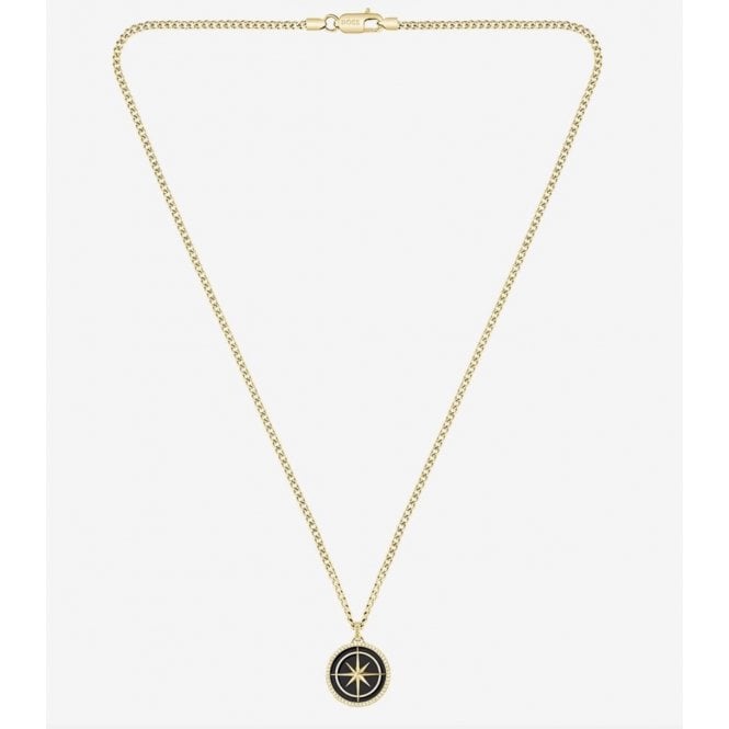 BOSS North Gold Plated Compass Necklace