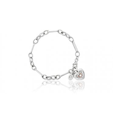 Cariad Silver and Topaz Sparkle Figaro Bracelet  