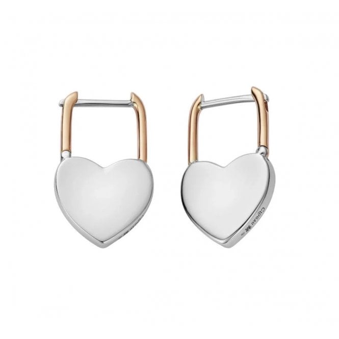 CLOGAU Cariad Silver Padlock Hoop Earrings