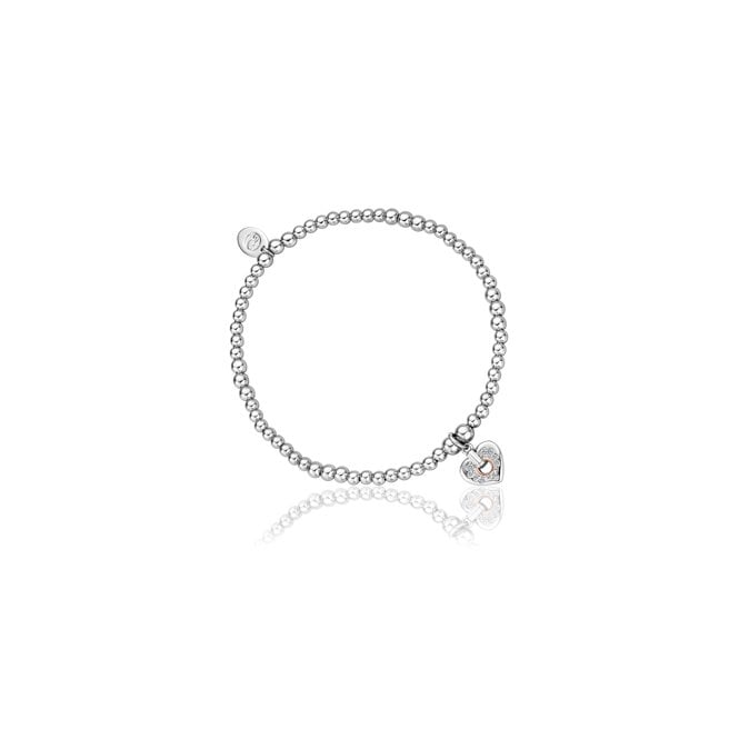 CLOGAU Cariad Sparkle Heart Affinity Beaded Bracelet