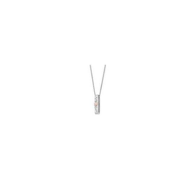 CLOGAU Cariad® Sterling Silver Sparkle Drop Pendant with Topaz