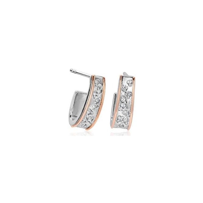 CLOGAU Cariad® Sterling Silver Sparkle Half-Hoop Earrings with Topaz