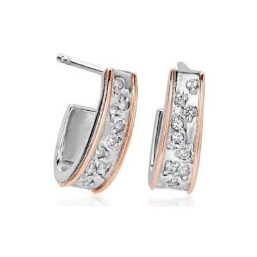 Cariad® Sterling Silver Sparkle Half-Hoop Earrings with Topaz