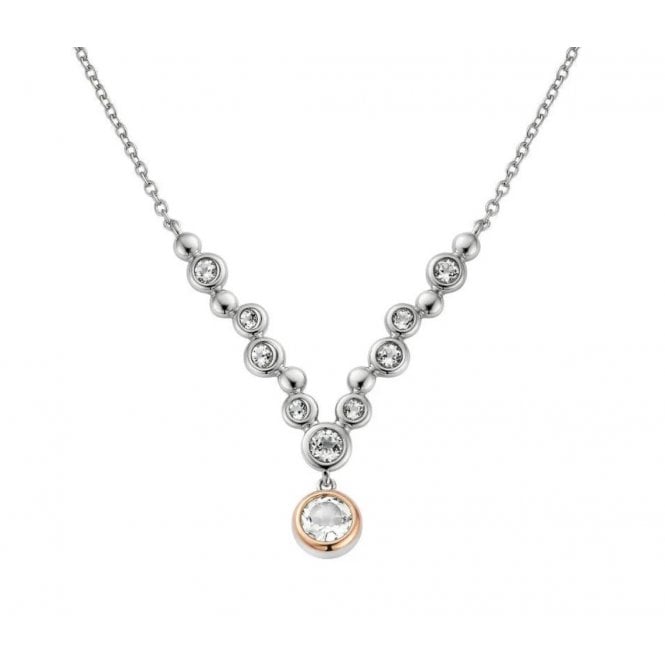 CLOGAU Celebration Silver and Topaz Drop Necklace