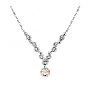 Celebration Silver and Topaz Drop Necklace