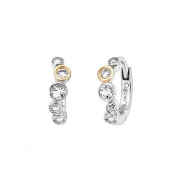 Celebration Silver and Topaz Huggie Hoop Earrings