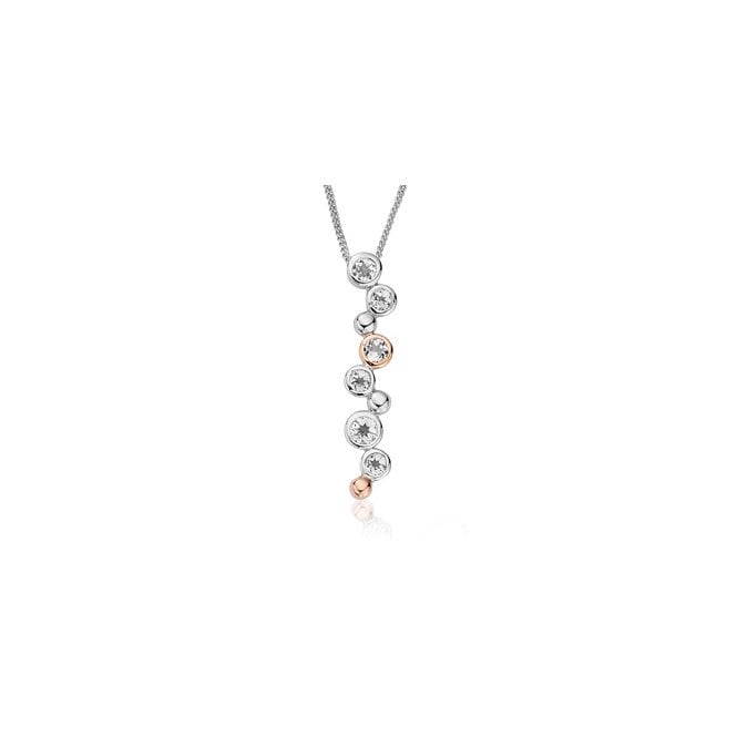 CLOGAU ® Celebration Sterling Silver Drop Pendant with Topaz