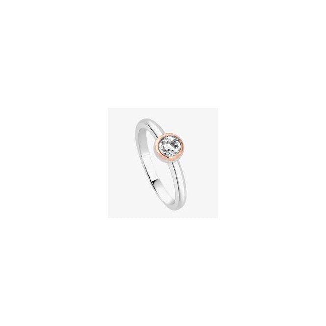 CLOGAU ® Celebration Sterling Silver Single Stone Ring with Topaz