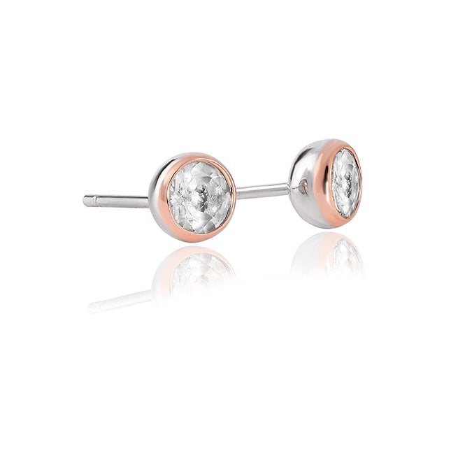 CLOGAU ® Celebration Sterling Silver Stud Earrings with Topaz