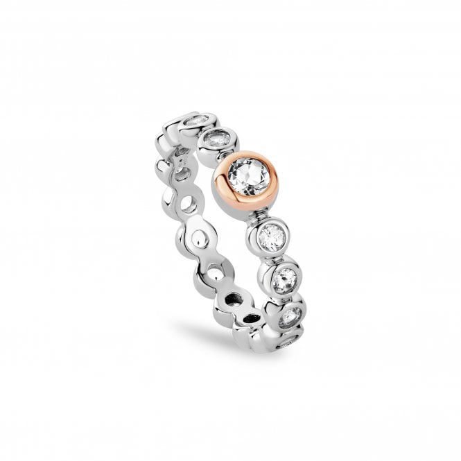CLOGAU ® Celebration Sterling Silver Tennis Ring with Topaz