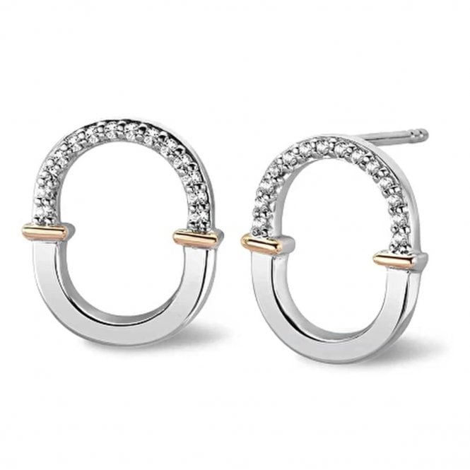 CLOGAU Connection Silver and Topaz Stud Earrings