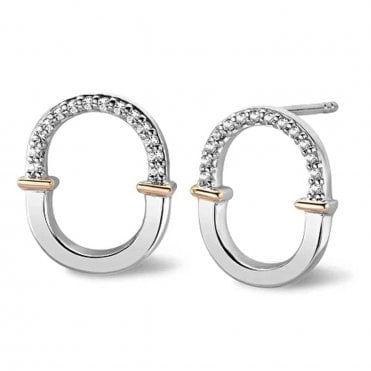 Connection Silver and Topaz Stud Earrings