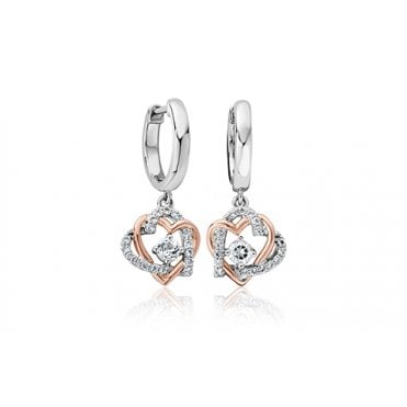Forever Yours Silver and Topaz Heart Drop Earrings