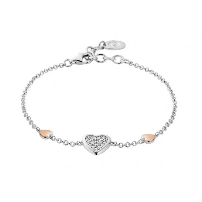 CLOGAU Forever Yours Silver Love Heart Bracelet with Swarovski Zirconia