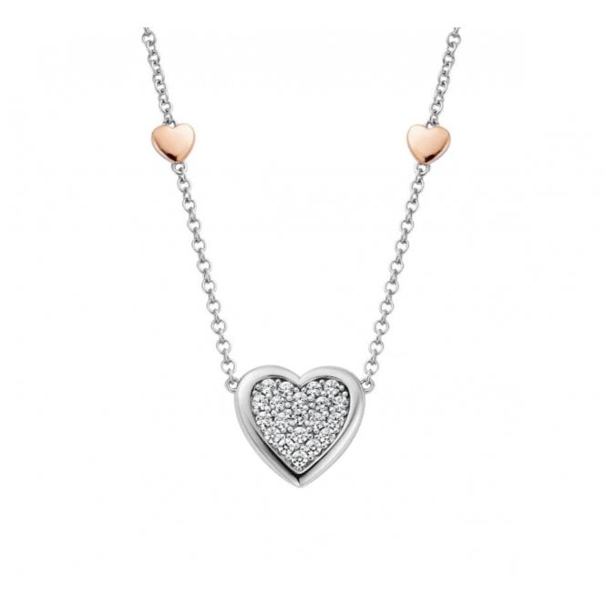 CLOGAU Forever Yours Silver Love Heart Necklace with Swarovski Zirconia
