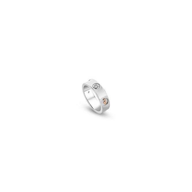 CLOGAU Insignia Sterling Silver Band Ring with Topaz