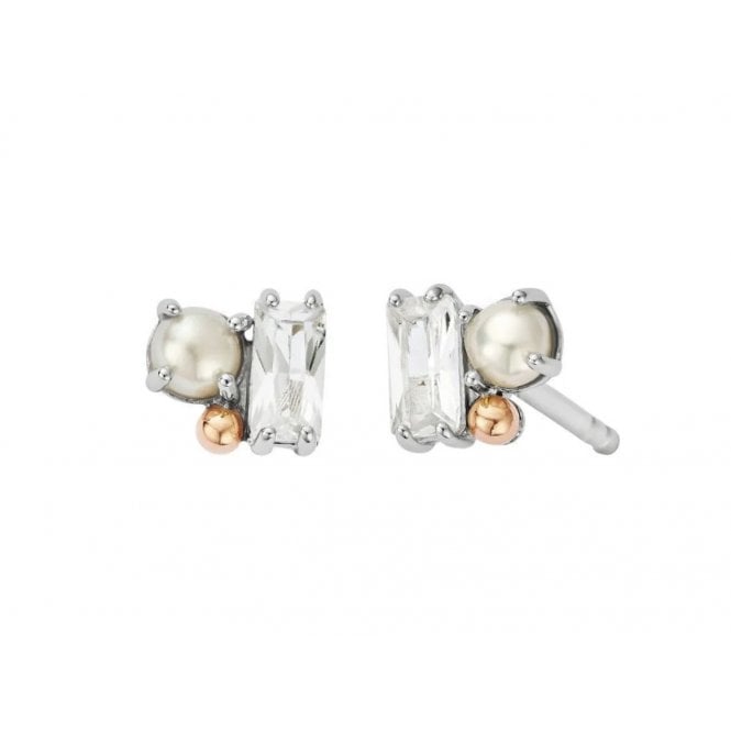 CLOGAU Nature's Wonder Silver, Topaz and Pearl Beachcomber Cluster Stud Earrings
