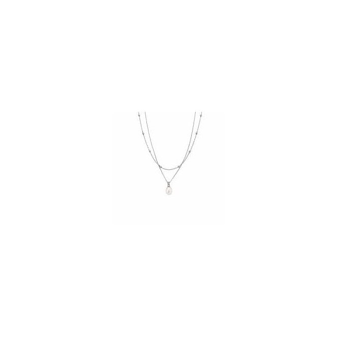 CLOGAU Nature's Wonder Sterling Silver Beachcomber Layered Necklace with Pearl