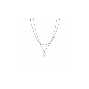 Nature's Wonder Sterling Silver Beachcomber Layered Necklace with Pearl