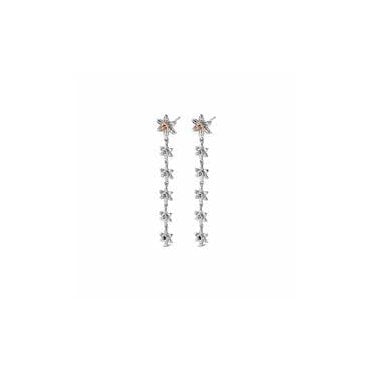 Nature's Wonder Sterling Silver Daffodil Drop-Hoop Earrings