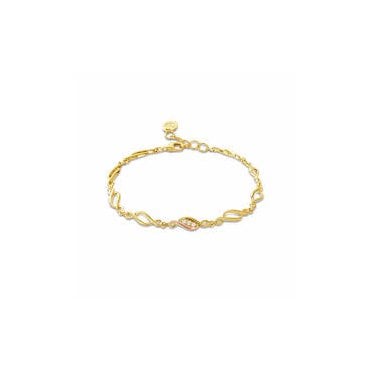 Past Present Future® 9ct Solid Gold Multi-Link Bracelet with Diamonds