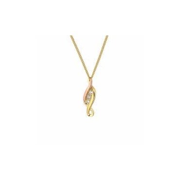 Past Present Future Gold and Diamond Pendant