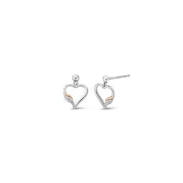 Past Present Future Heart Silver Earrings