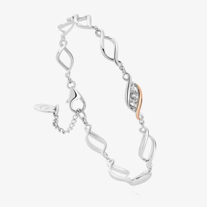 CLOGAU Past Present Future Silver Multi-Link Bracelet