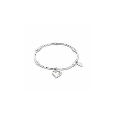Past Present Future® Sterling Silver Heart Affinity Bracelet with Topaz