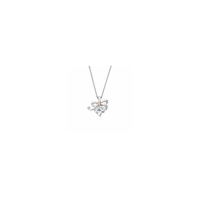CLOGAU Silver Christmas Bow Pendant