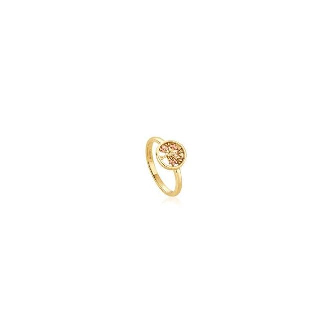 CLOGAU Tree of Life Gold Circle Ring