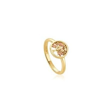 Tree of Life Gold Circle Ring