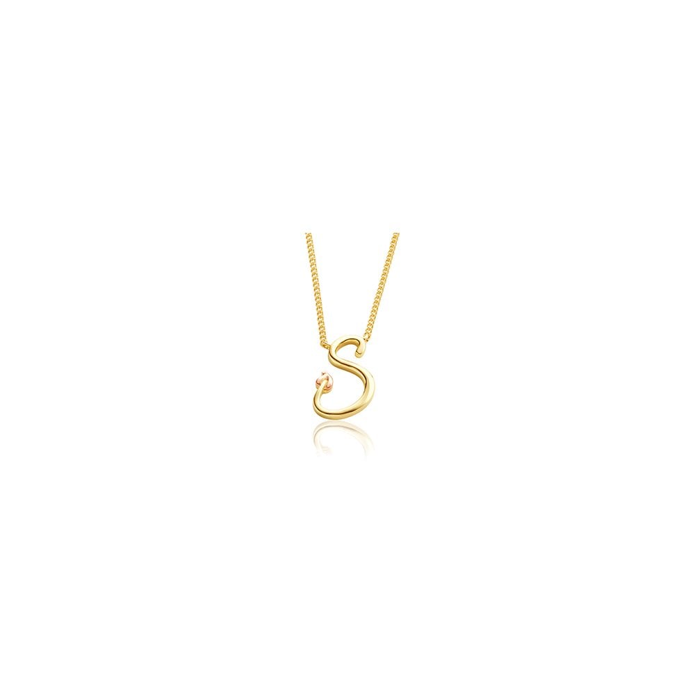 thumbnail image 2 of Tiny 9ct Gold Letter S Pendant Necklace – 16-20 Inch Chain, Initial Name Necklace 2 of 3