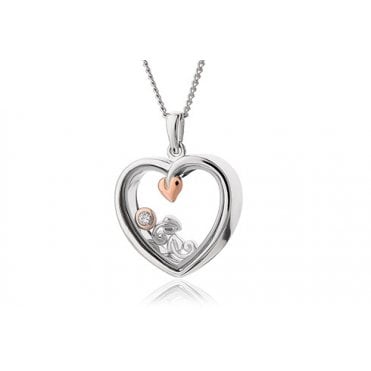 Tree of Life Silver and Topaz Inner Charm Heart Pendant