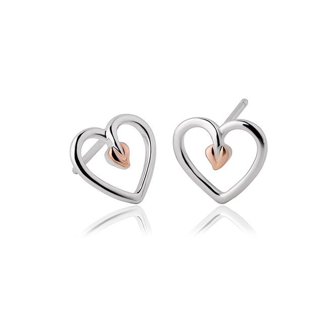 CLOGAU Tree of Life® Sterling Silver Heart Stud Earrings
