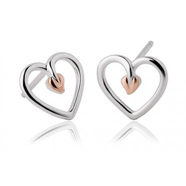Tree of Life® Sterling Silver Heart Stud Earrings