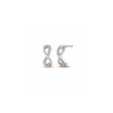 Tree of Life Sterling Silver Infinity Stud Earrings with Topaz