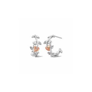 Tree of Life® Sterling Silver Vine Half-Hoop Earrings with Topaz