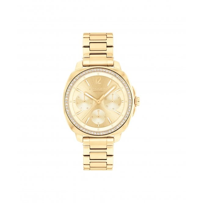 COACH Kitt Yellow Gold Tone Crystal 34mm Ladies Watch