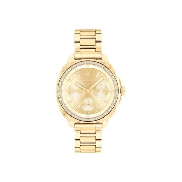 Kitt Yellow Gold Tone Crystal 34mm Ladies Watch