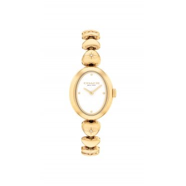 Coach Ladies Sammy Gold Plated Heart Bracelet Watch