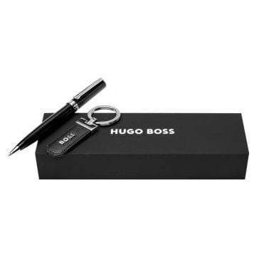 Black Ballpoint Pen & Keyring Set