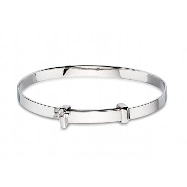 Honor -Diamond Cross Christening Bangle
